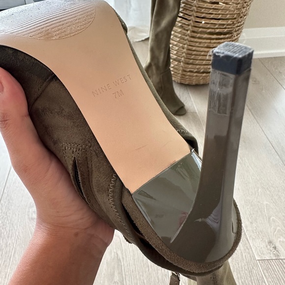 Nine West Open-Toe olive green Knee High Boots - Picture 3 of 4